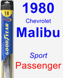 Passenger Wiper Blade for 1980 Chevrolet Malibu - Hybrid