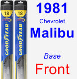 Front Wiper Blade Pack for 1981 Chevrolet Malibu - Hybrid