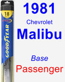 Passenger Wiper Blade for 1981 Chevrolet Malibu - Hybrid