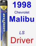Driver Wiper Blade for 1998 Chevrolet Malibu - Hybrid