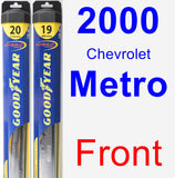 Front Wiper Blade Pack for 2000 Chevrolet Metro - Hybrid