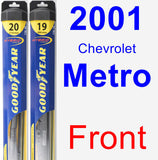 Front Wiper Blade Pack for 2001 Chevrolet Metro - Hybrid