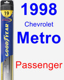 Passenger Wiper Blade for 1998 Chevrolet Metro - Hybrid