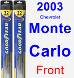 Front Wiper Blade Pack for 2003 Chevrolet Monte Carlo - Hybrid