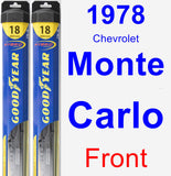Front Wiper Blade Pack for 1978 Chevrolet Monte Carlo - Hybrid