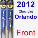 Front Wiper Blade Pack for 2012 Chevrolet Orlando - Hybrid