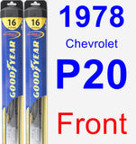 Front Wiper Blade Pack for 1978 Chevrolet P20 - Hybrid