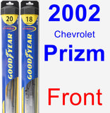 Front Wiper Blade Pack for 2002 Chevrolet Prizm - Hybrid