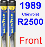 Front Wiper Blade Pack for 1989 Chevrolet R2500 - Hybrid