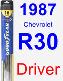 Driver Wiper Blade for 1987 Chevrolet R30 - Hybrid