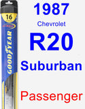 Passenger Wiper Blade for 1987 Chevrolet R20 Suburban - Hybrid