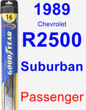 Passenger Wiper Blade for 1989 Chevrolet R2500 Suburban - Hybrid