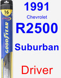 Driver Wiper Blade for 1991 Chevrolet R2500 Suburban - Hybrid