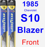 Front Wiper Blade Pack for 1985 Chevrolet S10 Blazer - Hybrid