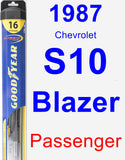 Passenger Wiper Blade for 1987 Chevrolet S10 Blazer - Hybrid