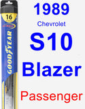 Passenger Wiper Blade for 1989 Chevrolet S10 Blazer - Hybrid