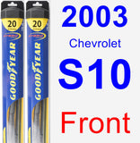 Front Wiper Blade Pack for 2003 Chevrolet S10 - Hybrid