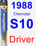 Driver Wiper Blade for 1988 Chevrolet S10 - Hybrid