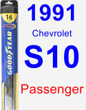 Passenger Wiper Blade for 1991 Chevrolet S10 - Hybrid