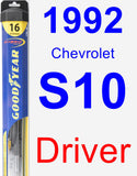 Driver Wiper Blade for 1992 Chevrolet S10 - Hybrid