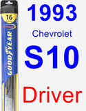 Driver Wiper Blade for 1993 Chevrolet S10 - Hybrid