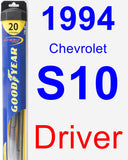 Driver Wiper Blade for 1994 Chevrolet S10 - Hybrid