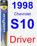 Driver Wiper Blade for 1998 Chevrolet S10 - Hybrid