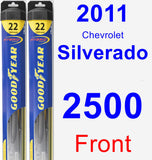 Front Wiper Blade Pack for 2011 Chevrolet Silverado 2500 - Hybrid