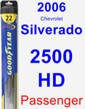 Passenger Wiper Blade for 2006 Chevrolet Silverado 2500 HD - Hybrid