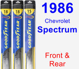 Front & Rear Wiper Blade Pack for 1986 Chevrolet Spectrum - Hybrid