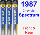 Front & Rear Wiper Blade Pack for 1987 Chevrolet Spectrum - Hybrid