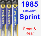 Front & Rear Wiper Blade Pack for 1985 Chevrolet Sprint - Hybrid