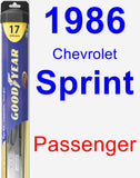 Passenger Wiper Blade for 1986 Chevrolet Sprint - Hybrid