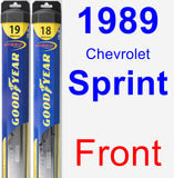 Front Wiper Blade Pack for 1989 Chevrolet Sprint - Hybrid