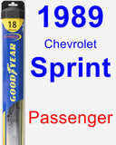 Passenger Wiper Blade for 1989 Chevrolet Sprint - Hybrid