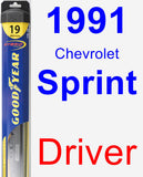Driver Wiper Blade for 1991 Chevrolet Sprint - Hybrid