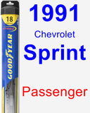 Passenger Wiper Blade for 1991 Chevrolet Sprint - Hybrid