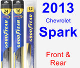 Front & Rear Wiper Blade Pack for 2013 Chevrolet Spark - Hybrid