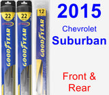 Front & Rear Wiper Blade Pack for 2015 Chevrolet Suburban - Hybrid