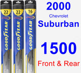 Front & Rear Wiper Blade Pack for 2000 Chevrolet Suburban 1500 - Hybrid