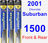 Front & Rear Wiper Blade Pack for 2001 Chevrolet Suburban 1500 - Hybrid
