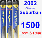 Front & Rear Wiper Blade Pack for 2002 Chevrolet Suburban 1500 - Hybrid