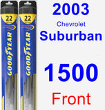 Front Wiper Blade Pack for 2003 Chevrolet Suburban 1500 - Hybrid