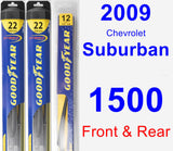 Front & Rear Wiper Blade Pack for 2009 Chevrolet Suburban 1500 - Hybrid