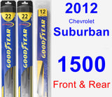 Front & Rear Wiper Blade Pack for 2012 Chevrolet Suburban 1500 - Hybrid