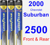 Front & Rear Wiper Blade Pack for 2000 Chevrolet Suburban 2500 - Hybrid