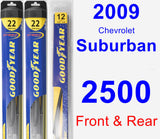 Front & Rear Wiper Blade Pack for 2009 Chevrolet Suburban 2500 - Hybrid