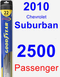 Passenger Wiper Blade for 2010 Chevrolet Suburban 2500 - Hybrid