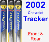 Front & Rear Wiper Blade Pack for 2002 Chevrolet Tracker - Hybrid