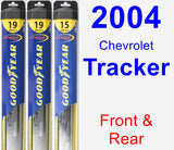 Front & Rear Wiper Blade Pack for 2004 Chevrolet Tracker - Hybrid